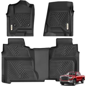 YITAMOTOR Floor Mats Compatible with 2014-2018 Chevy Silverado/GMC Sierra 1500 Crew Cab, 2015-2019 Silverado/Sierra 2500 HD/3500 HD Crew Cab, Custom Fit Liners, 1st & 2nd Row All-Weather Protection YITAMOTOR Floor Mats Compatible with 2014-2018 Chevy Silverado/GMC Sierra 1500 Crew Cab, 2015-2019 Silverado/Sierra 2500 HD/3500 HD Crew Cab, Custom Fit Liners, 1st & 2nd Row All-Weather Protection