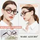 MARE AZZURO Digital Screen Glasses Women Funky Round Computer Glasses with Spring Hinge