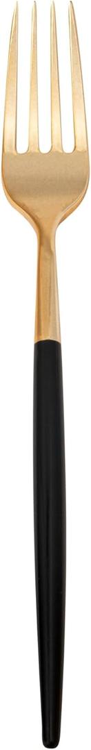 Restaurantware-Moderna 7.5 Inch Fancy Flatware, 50 Durable Plastic Flatware - With Black Handle For Grip, Heavy-duty, Gold Plastic Forks, Easily Disposable Or Restaurants