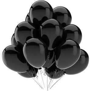 KBZVNAF Black Balloons Latex Party Balloons - 50 Pack 12 inch Helium Matte Black Balloons for Wedding Graduation Baby Shower Birthday Party Decorations