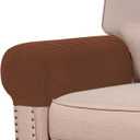 Turquoize Stretch Armrest Covers for Chairs and Sofas Couch Arm Covers for Sofa Spandex Jacquard Armrest Cover Anti-Slip Furniture Protector Armchair Slipcovers for Recliner Set of 2, Caramel