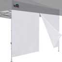 Eurmax USA 10FT Instant Canopy SunWall with Middle Zipper Wall for Pop Up Canopy Tent1 Pack Sidewall for Outdoor Shade(White) (10x5.7ft)
