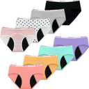 Teens Girls Period Underwear Kids Period Panties Menstrual Leakproof Protective Underwear for Teens Cotton Briefs (L)