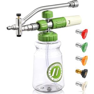 M MINGLE Foam Cannon for Pressure Washer with Dual-Connector Tool - Dual Lance Pressure Washer Wand for Adjustable Soap Cannon - M22 and 1/4" Quick Connect - 3600 PSI