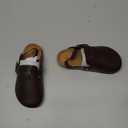 Kids Suede Clogs Toddler Clogs Boys Girls Sandals Cork Adjustable Buckle Mules (10-10.5 Toddler, Brown Leather)