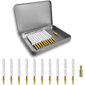 10 Pack Mop Bore Brush 17 Cal Gun Cleaning Kit with 5-40 to 8-32 Brass Rod Adapter Pistol Cleaning Supplies Set for 17 Caliber Rifle Handgun Firearm Accessories Maintenance Storage Box