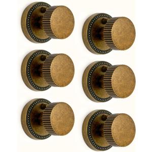 Asidrama 6 Pack Antique Brass Privacy Door Knobs with Lock, Vintage Door Handles with Antique Brass Door Knobs Interior for Bedroom or Bathroom, Heavy Duty Door Lever for Left Right Sided Doors