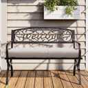 Magpie Fabrics Patio Bench Cushion 42"x18", Indoor/Outdoor Non-Slip Water Resistant Long Seat Pads, Tufted Loveseat Cushion for Swing, Settee, Window, Garden, Wicker, Front Porch (Recycled Cream White)