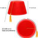SATINIOR Red Turkish Fez Felt Hat Bulk Men Women Christmas Cosplay Costume Greece Moroccan Traditional