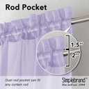 Simplebrand Lavender Sheer Curtains 63 Inch Length 2 Panels, Rod Pocket Solid Color Window Sheer Curtain Panels, Elegant Curtains & Drapes for Living Room, Bedroom 2 Panels (42" W x 63" L)