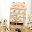 Briwooody 5 Tier Greeting Card Display Stand for Vendors 26 Inch Sticker Display Stand Bear Wooden Bookmark Holder with Adjustable Height for Retail Counter, Craft Trade Shows, Palyroom