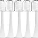 Toothbrush Replacement Heads Compatible with Snow Gen2 Electric Toothbrush,No LED Whitening,with Dust Cover,5 Pack (White, Medium)