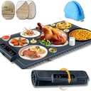 Foldable Food Warming Mat  Adjustable Temperature Hot Plate for Buffets, Parties, Catering, Home, Restaurant Use  Portable, Non-Slip, Energy-Efficient Heated Pad for Trays, Dishes & Serving Platters