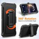 TUTUKII for iPhone 16 Case with Belt Clip Holster, Anti-Shock, Anti-Slip, Compatible with MagSafe, 3-Layer Drop Protection, Heavy Duty Magnetic Phone Case Cover 16, 6.1", Black