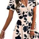 RUMIA Womens Casual Dresses Wrap V Neck Dress A-Line Ruffle Sleeve Summer Sundress Fashion 2026 (M)
