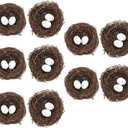 ONEST 30 Pieces Small Faux Bird Nest with Eggs Artificial Rattan Birds Nest for Easter Wedding Home Party Christmas Tree Decoration