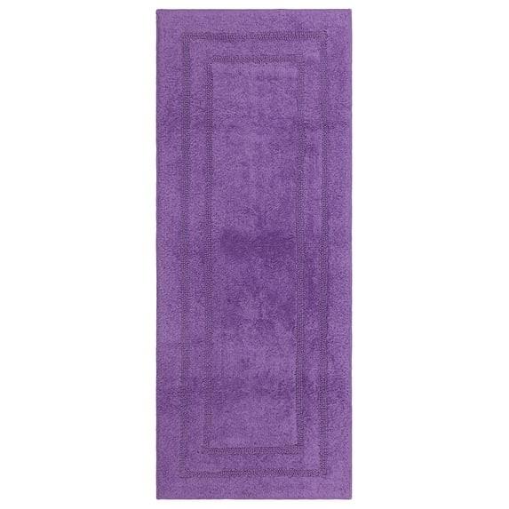 Cotton Bath Mat Soft Absorbent Quick Dry Machine Washable Bathroom Mat, Grape, 24" x 60"
