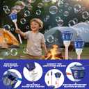 Bubble Machine for Kids Bubble Blower Maker with Lights and Music Automatic Bubble Stand Machine for Parties Birthday Wedding Toddlers Kid Summer Outdoor Toys (Blue)
