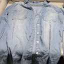 CUPSHE Womens Denim Shirt Dress Long Sleeve Button Down Casual Loose Jean Dresses with Pockets (X-Large, Sky Blue)