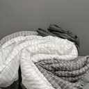 Andency Full Size Comforter Set Dark Grey - 7 Pieces Grey Striped Lightweight Bed in a Bag, Soft Reversible Bedding Set with Comforter, Fitted & Flat Sheet, Pillowcases & Shams