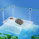 Easy Mount Large Turtle Basking Platform with Adjustable Hanging Ramp for Turtle Tank Aquariums 13.8x7.9 Inch