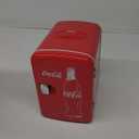 Coca Cola Mini Fridge for Bedroom Skincare Cosmatic Office 4L Small Refrigerator 6 Can Mini Dorm Fridge Portable Cooler 12V DC 110V AC Personal Travel Snacks Drinks Red