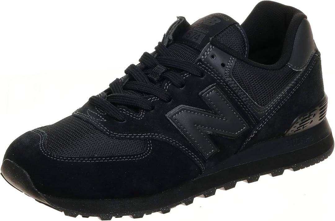 New Balance Men's 574 Core Sneaker (11, Black/Black)
