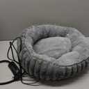 INVENHO Heated Cat Beds for Indoor Cats and Small Dogs, 20" Cozy Donut Heated Pet Bed with Timer & Temp Adjustable, Removable Waterproof Electric Warming Bed for Indoor Cat (Grey)