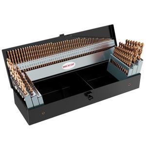 Cobalt Drill Bit Set, 115Pcs M35 High Speed Steel Bits for Hardened Metals, Stainless Steel, Cast Iron and Wooden Plastics, with Metal Index Storage Box