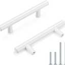 Probrico 10 Pack| White Cabinet Pulls 3 Inch Modern Cabinet Hardware Euro T Bar Handles Cupboard Drawer Closet Handles