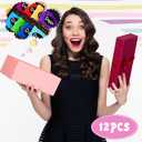 Suhine 12 Pcs Halloween Crayon Socks Bulk Funny Rainbow Thigh High Socks Crayon Group Family Costumes Colorful Striped High Neon Stockings for Adults Women Men