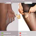 Indestructible Tights for Women, Rip Resistant Durability T-Crotch Pantyhose Semi Sheer High Waist Stockings (Brown, S)