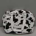 Saintrygo Set of 6 Makeup Bag Set Travel Cosmetic Bag Cow Print Toiletry Pouch Gifts for Women Organizer with Zipper Portable Cute Make up PU Leather Case Washable Waterproof