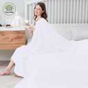 Cosy Family 100% Cotton Muslin Bed Blanket - Breathable & Lightweight, 4 Layer, White, 80x90 Inches