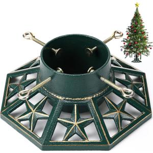 Christmas Tree Stand for Live Trees Real Xmas Tree Holder Base up to 8 ft Replacement Stand with Water Reservoir, 5.5 Inch Diameter, 120lb Weight Capacity for Christmas Decoration