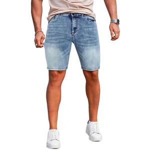 GINGTTO Men's Denim Shorts Slim Fit Stretch Short Jeans,36