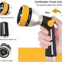 FANHAO Garden Hose Nozzle, 100% Heavy Duty Metal Spray Nozzle with Thumb Control, High Pressure Water Nozzle with 8 Adjustable Spray Patterns for Watering Plants, Washing Cars and Showering Pets