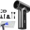 Compressed Air Duster 110000 RPM Electric Air Duster, Reusable no Canned Keyboard Cleaner for Office, Cordless Air Duster for Computer/Car (Gray)