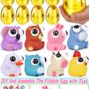 8 Pieces Jumbo Surprise Golden Easter Eggs Fillers with Eye-pop Fidget Toys, Easter Basket Stuffers Large Easter Eggs with Toys Inside, Easter Egg Hunts Party Favors for Kids Boys Girls Toddler Teens