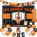 Basketball 1st Birthday Decorations My Rookie Year First Birthday Party Decorations Banner Backdrop Basketball 1st Birthday Party Supplies Cake Toppers Sports Theme 1st Birthday Party Supply
