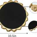 Gold Rose Mirrored Vanity Tray - Ornate Makeup Vintage Round Perfume Dresser Jewelry Trinket Organizer for Bathroom Storage Home Decor
