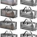 SpaceAid Heavy Duty Moving Bags, Extra Large Storage Totes W/Backpack Straps Strong Handles & Zippers, Alternative to Moving Boxes, Packing & Moving Supplies, Clear (8 Pack)