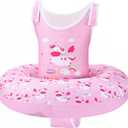 HeySplash Toddler Swim Vest for Age 3-6, Swim Trainer Vests with Adjustable Strap fit for Boys Girls 29-55lbs, Children Swimsuit, Floating Tubes Swim Jackets, Beginner Learn to Swim (B-Pink Unicorn)