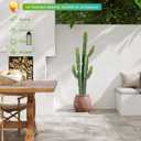 Nafresh UV-Resistant Artificial Fake Cactus Plants 5ft Large Faux Cowboy Cactus for Indoor & Outdoor Home, Office, or Garden Decor