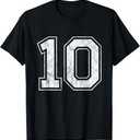 Brand: Big numbers, large varsity style number gifts Number 10 on The Back T-Shirt, L