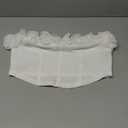 MakeMeChic Women's Coquette Ruffle Trim Corset Tops Sleeveless Summer Tube Crop Tops (Large, White)