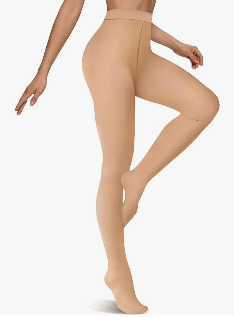 Vertvie Plus Size Fleece Lined Tights for Women Thermal Pantyhose Winter Warm Thick Tights High Waisted Opaque Leggings (180g-Thick Fleece, Nude, X-Large-XX-Large)