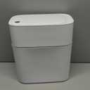 MOPALL Small Bathroom Trash Cans with Lids,Motion Sensor Bathroom Trash Can,Narrow Waterproof Plastic 3.5 Gallon Automatic Adsorption Touchless Garbage Can,White