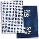 TNUW Boho Abstract Blue Polka Dot Kitchen Towels 16x24In Set of 2, Polka Dot Dish Towels, Deep Blue and White Decorative Hand Towels, Modern Navy Blue Hand Towels for Kitchen Bathroom Decor
