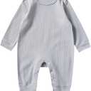 Baby Romper Long Sleeve Pure Cotton Unisex One Piece Jumpsuit, Newborn Clothes Soft Breathable Outfit